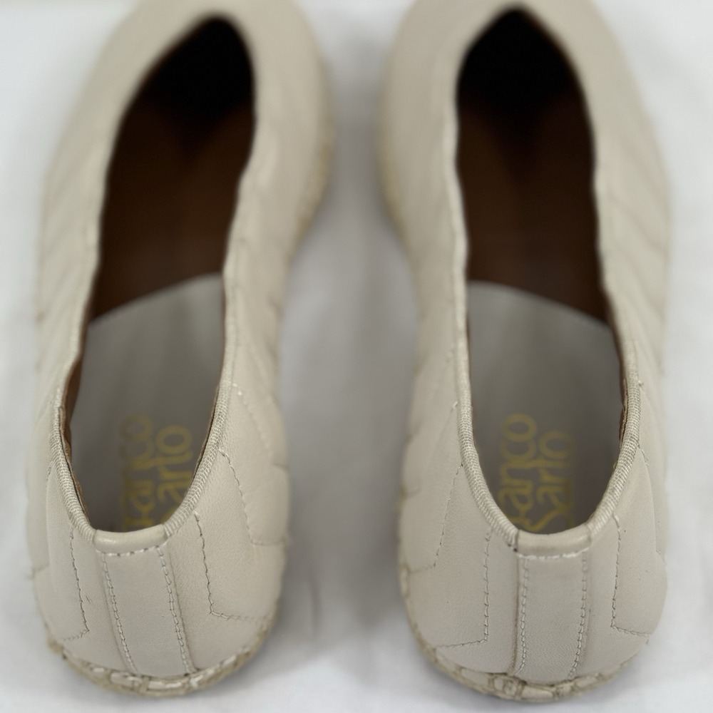 Franco Sarto Women's 9.5 Kiya Loafer Espadrille Cream Quilted Flat Shoe - Picture 6 of 9